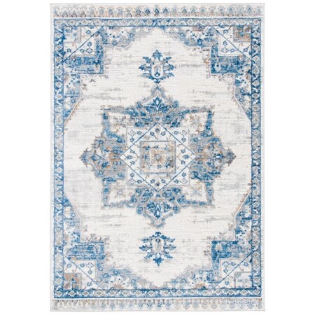 Safavieh 9 x 12 ft. Shivan 100 Power Loomed Rectangle Area Rug Ivory & Blue SHV138M-9